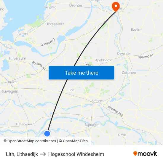 Lith, Lithsedijk to Hogeschool Windesheim map