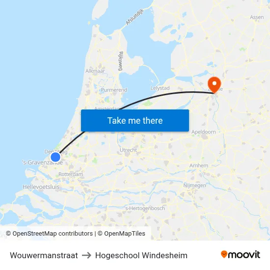 Wouwermanstraat to Hogeschool Windesheim map