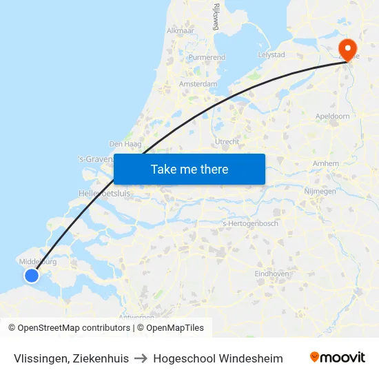 Vlissingen, Ziekenhuis to Hogeschool Windesheim map