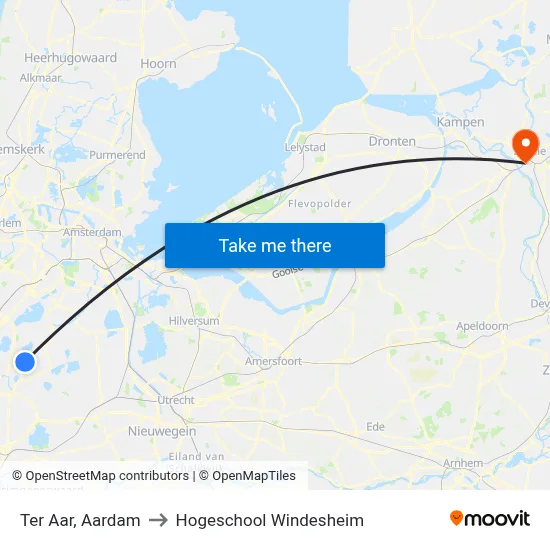 Ter Aar, Aardam to Hogeschool Windesheim map