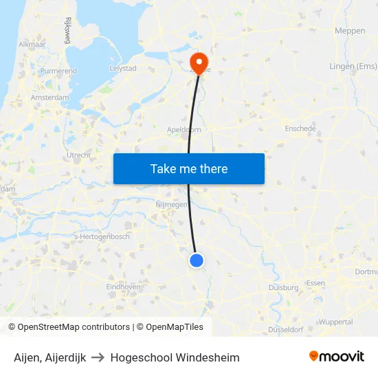 Aijen, Aijerdijk to Hogeschool Windesheim map
