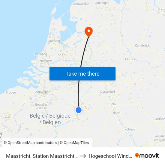 Maastricht, Station Maastricht Randwyck to Hogeschool Windesheim map