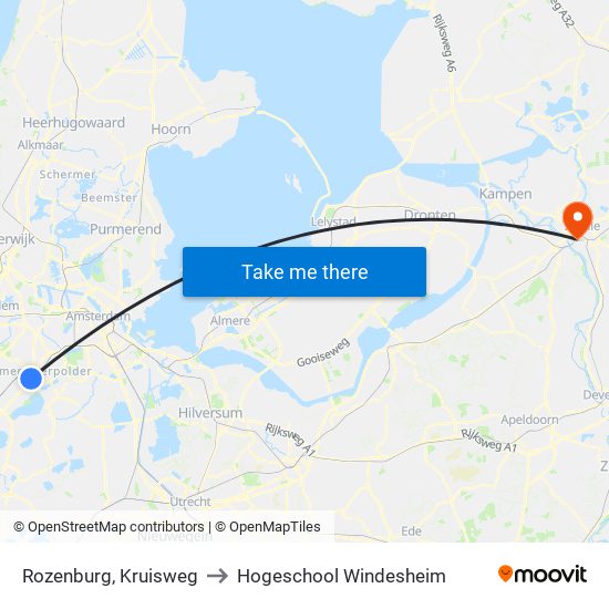 Rozenburg, Kruisweg to Hogeschool Windesheim map