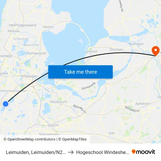 Leimuiden, Leimuiden/N207 to Hogeschool Windesheim map