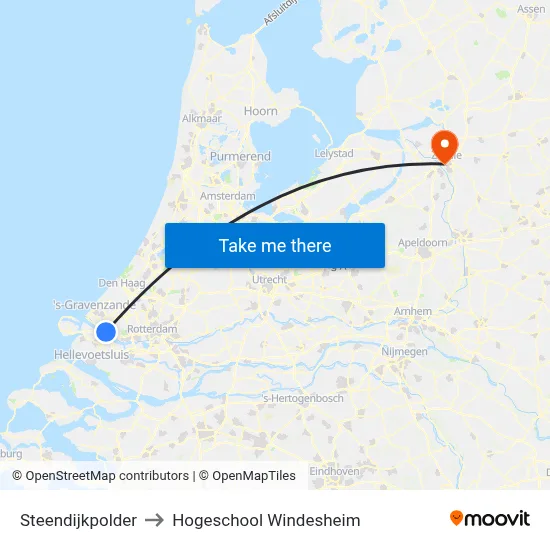 Steendijkpolder to Hogeschool Windesheim map