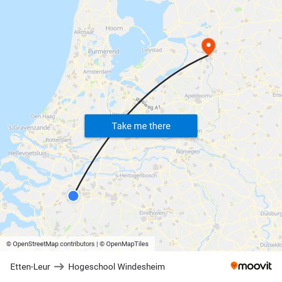 Etten-Leur to Hogeschool Windesheim map