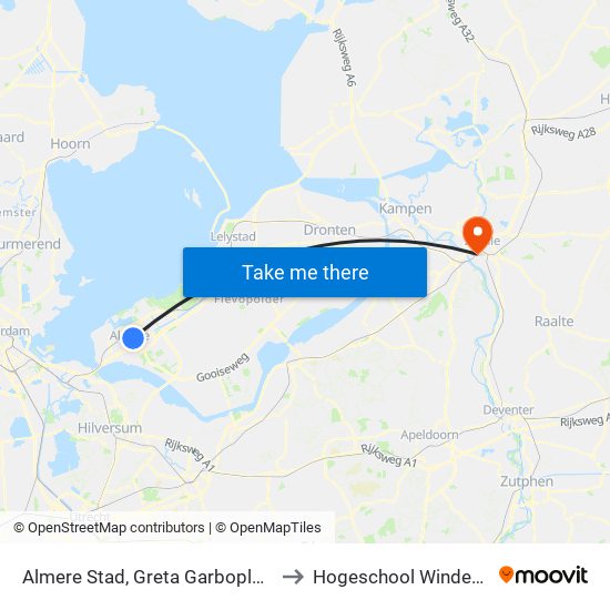 Almere Stad, Greta Garboplantsoen to Hogeschool Windesheim map