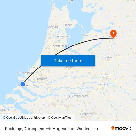 Rockanje, Dorpsplein to Hogeschool Windesheim map