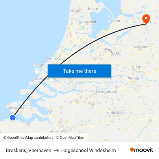 Breskens, Veerhaven to Hogeschool Windesheim map