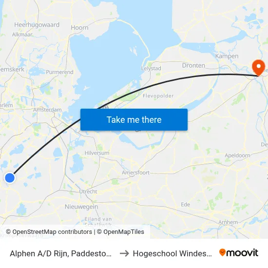 Alphen A/D Rijn, Paddestoelweg to Hogeschool Windesheim map
