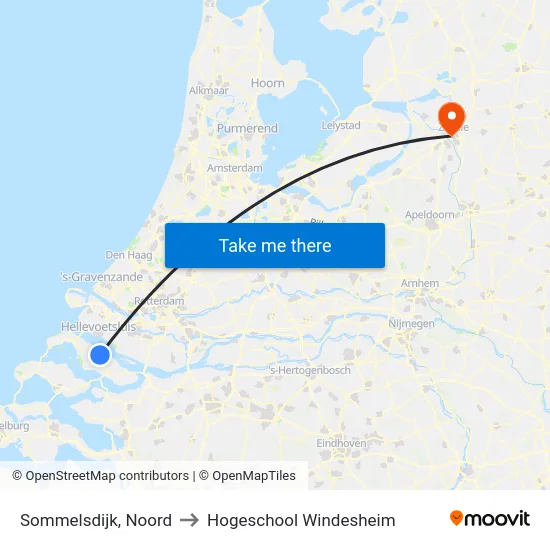Sommelsdijk, Noord to Hogeschool Windesheim map