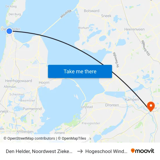 Den Helder, Noordwest Ziekenhuisgroep to Hogeschool Windesheim map