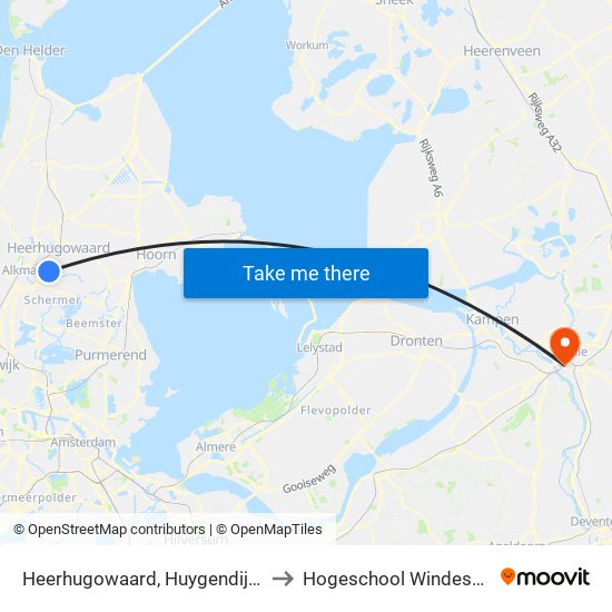 Heerhugowaard, Huygendijkbos to Hogeschool Windesheim map