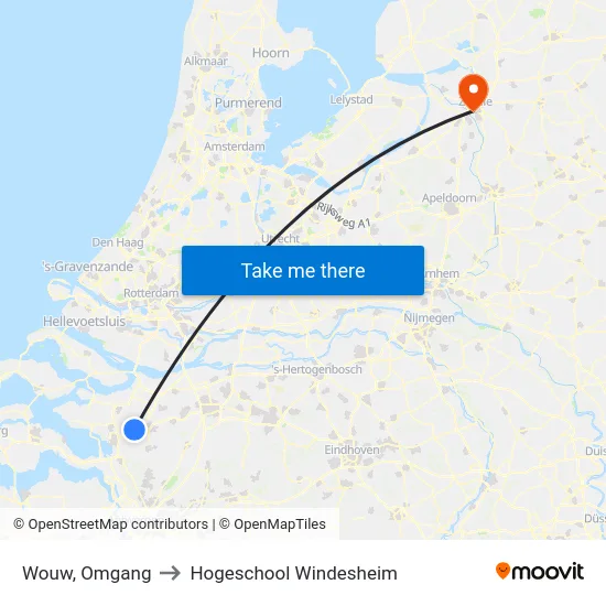 Wouw, Omgang to Hogeschool Windesheim map