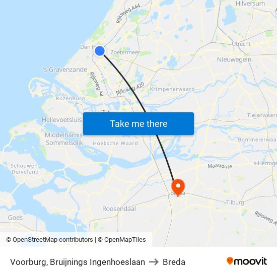 Voorburg, Bruijnings Ingenhoeslaan to Breda map