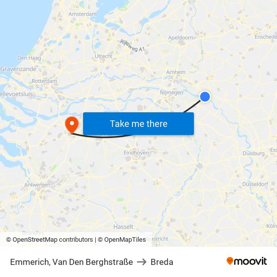 Emmerich, Van Den Berghstraße to Breda map