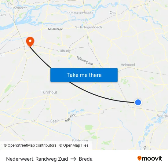 Nederweert, Randweg Zuid to Breda map