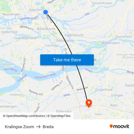 Kralingse Zoom to Breda map