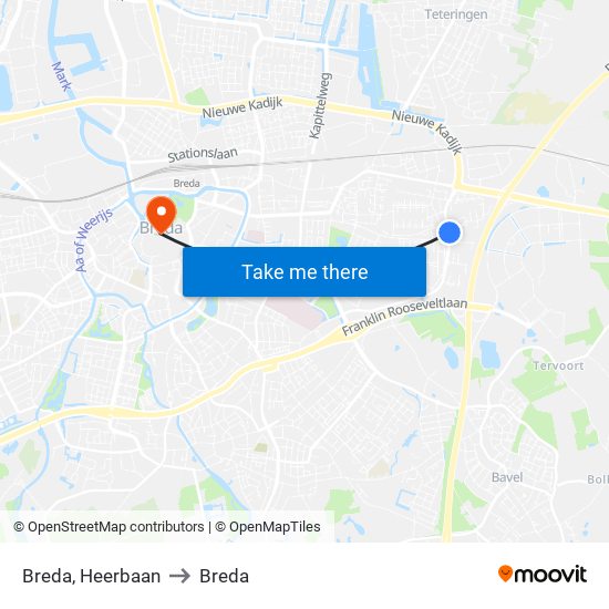 Breda, Heerbaan to Breda map