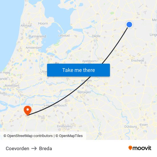 Coevorden to Breda map