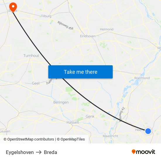 Eygelshoven to Breda map