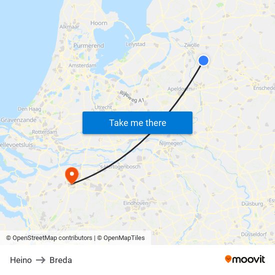 Heino to Breda map