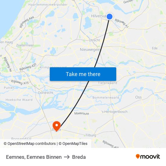 Eemnes, Eemnes Binnen to Breda map