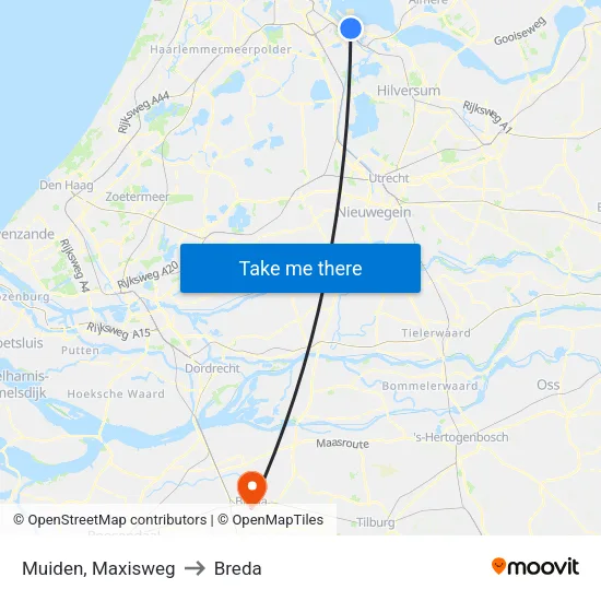 Muiden, Maxisweg to Breda map