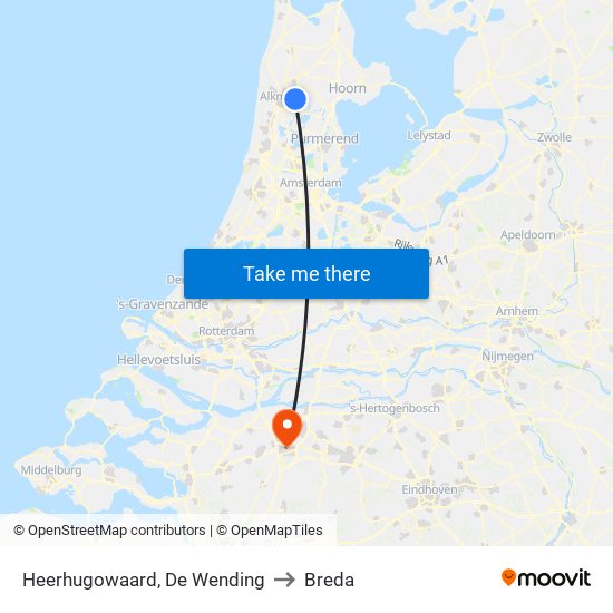 Heerhugowaard, De Wending to Breda map