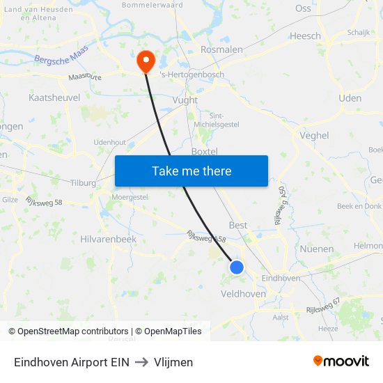 Eindhoven Airport EIN to Vlijmen map