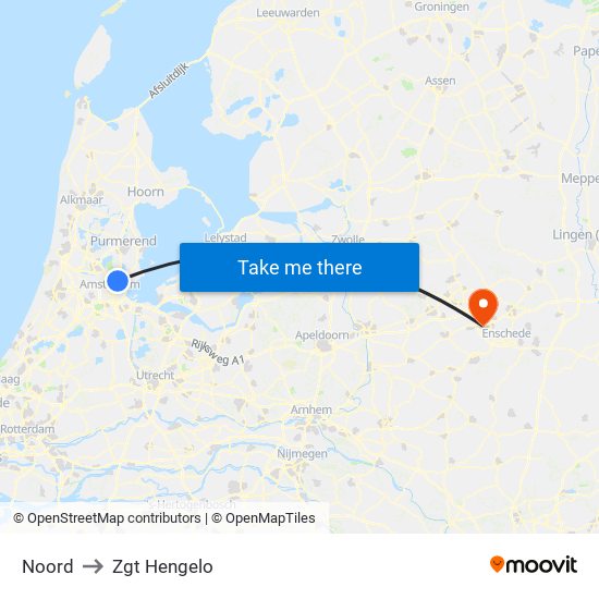 Noord to Zgt Hengelo map