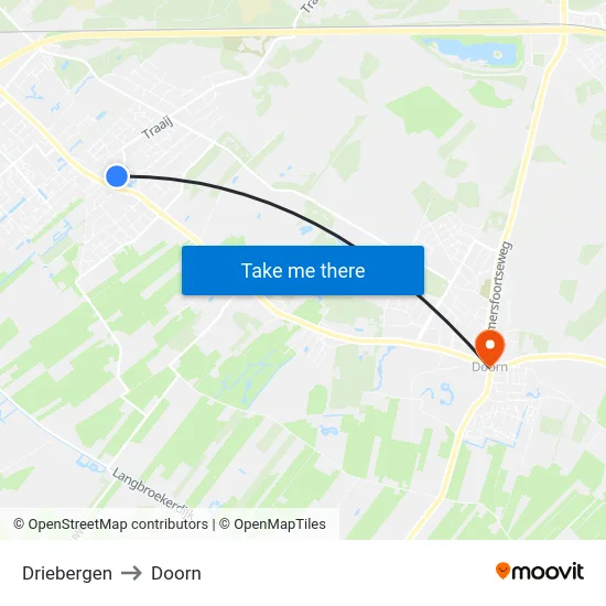 Driebergen to Doorn map