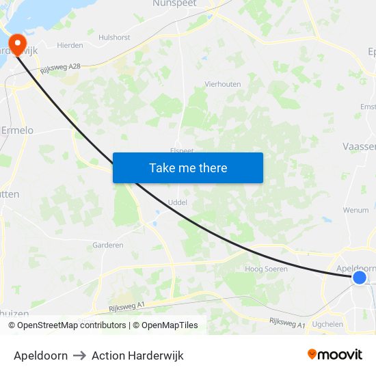 Apeldoorn to Action Harderwijk map