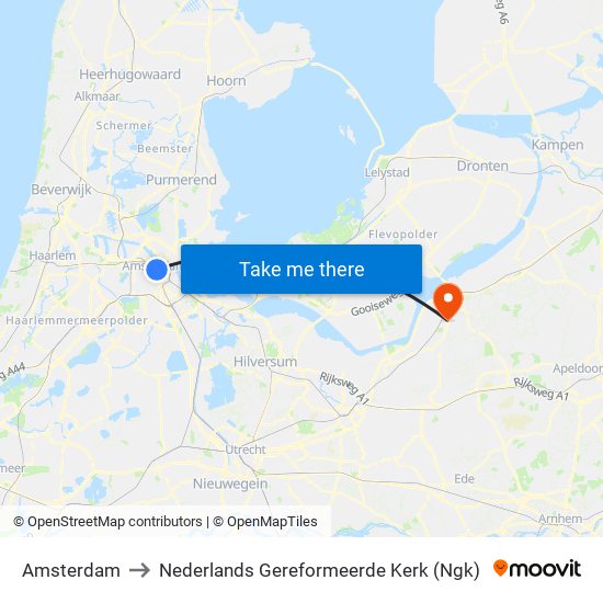 Amsterdam to Nederlands Gereformeerde Kerk (Ngk) map