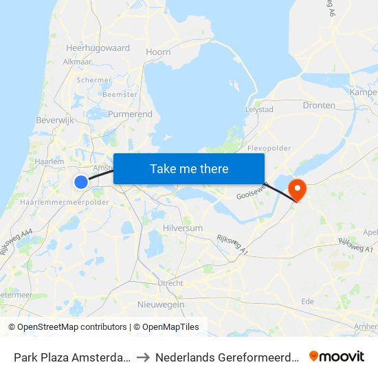 Park Plaza Amsterdam Airport to Nederlands Gereformeerde Kerk (Ngk) map