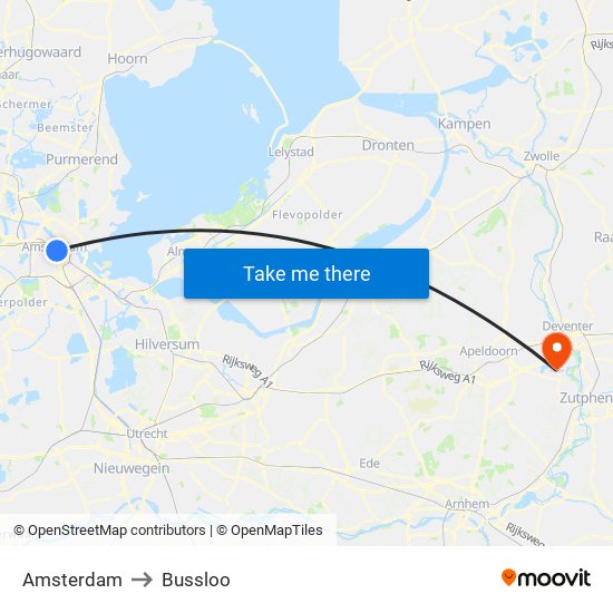 Amsterdam to Bussloo map