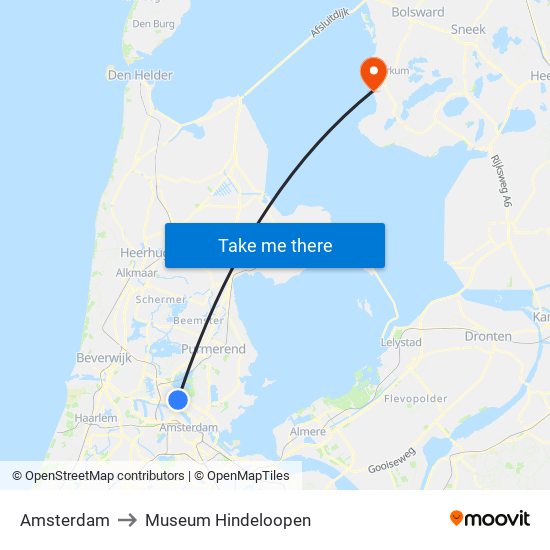 Amsterdam to Museum Hindeloopen map
