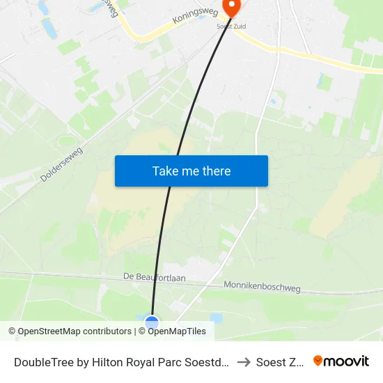 DoubleTree by Hilton Royal Parc Soestduinen to Soest Zuid map