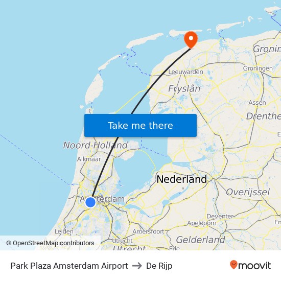 Park Plaza Amsterdam Airport to De Rijp map