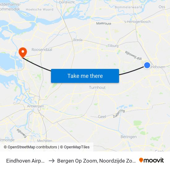 Eindhoven Airport to Bergen Op Zoom, Noordzijde Zoom map