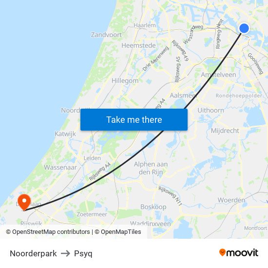 Noorderpark to Psyq map