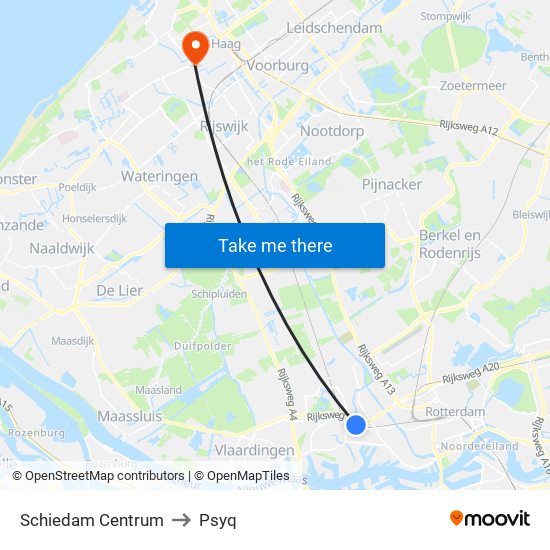 Schiedam Centrum to Psyq map