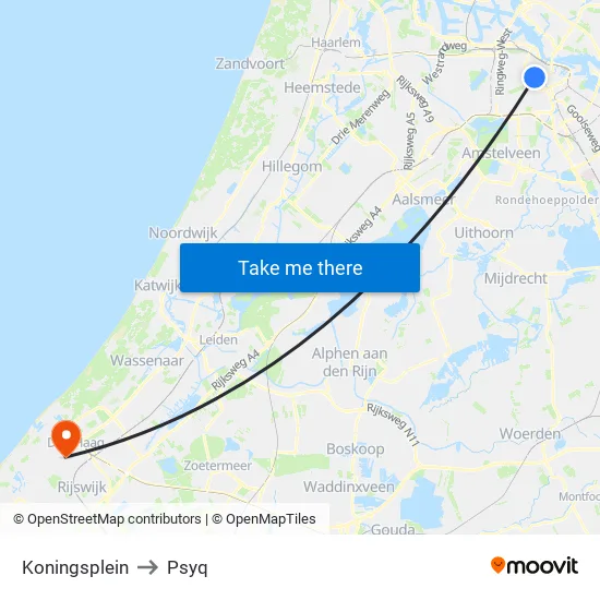 Koningsplein to Psyq map