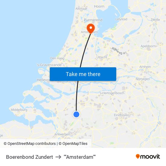 Boerenbond Zundert to ""Amsterdam"" map