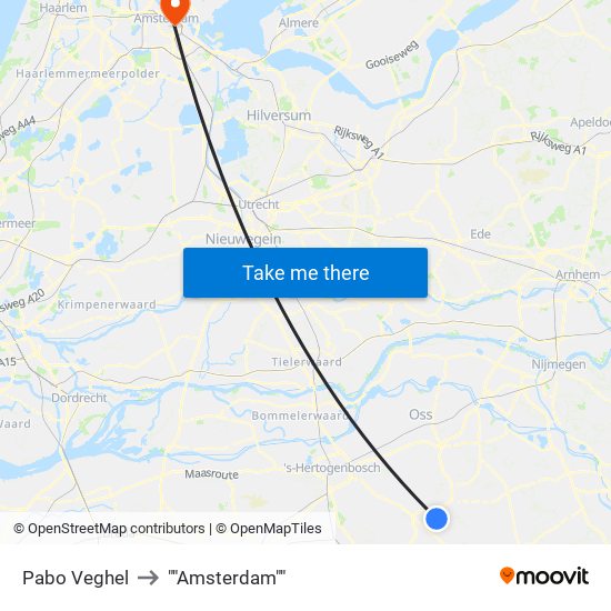 Pabo Veghel to ""Amsterdam"" map