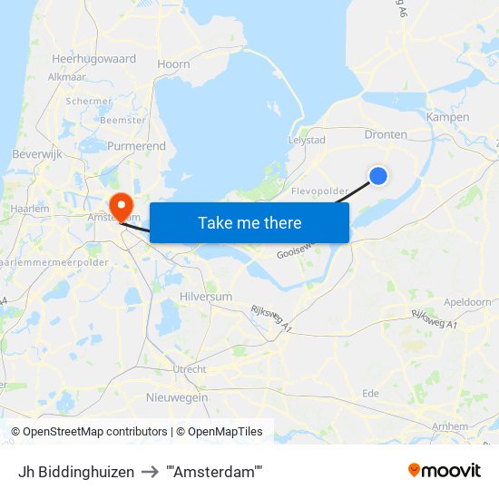 Jh Biddinghuizen to ""Amsterdam"" map