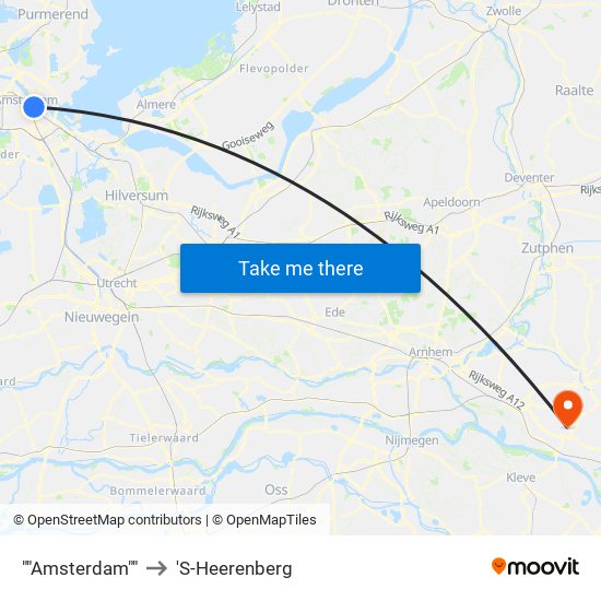 ""Amsterdam"" to 'S-Heerenberg map