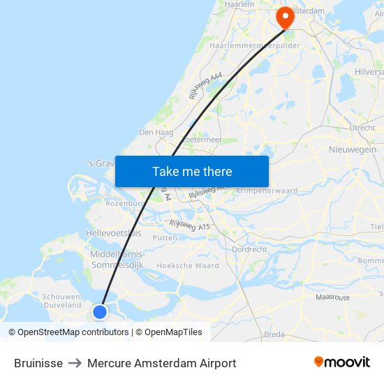 Bruinisse to Mercure Amsterdam Airport map