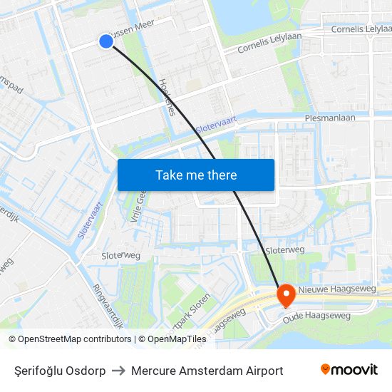 Şerifoğlu Osdorp to Mercure Amsterdam Airport map