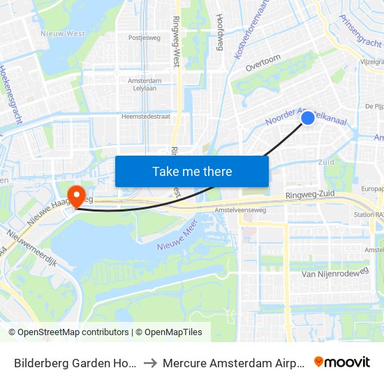 Bilderberg Garden Hotel to Mercure Amsterdam Airport map